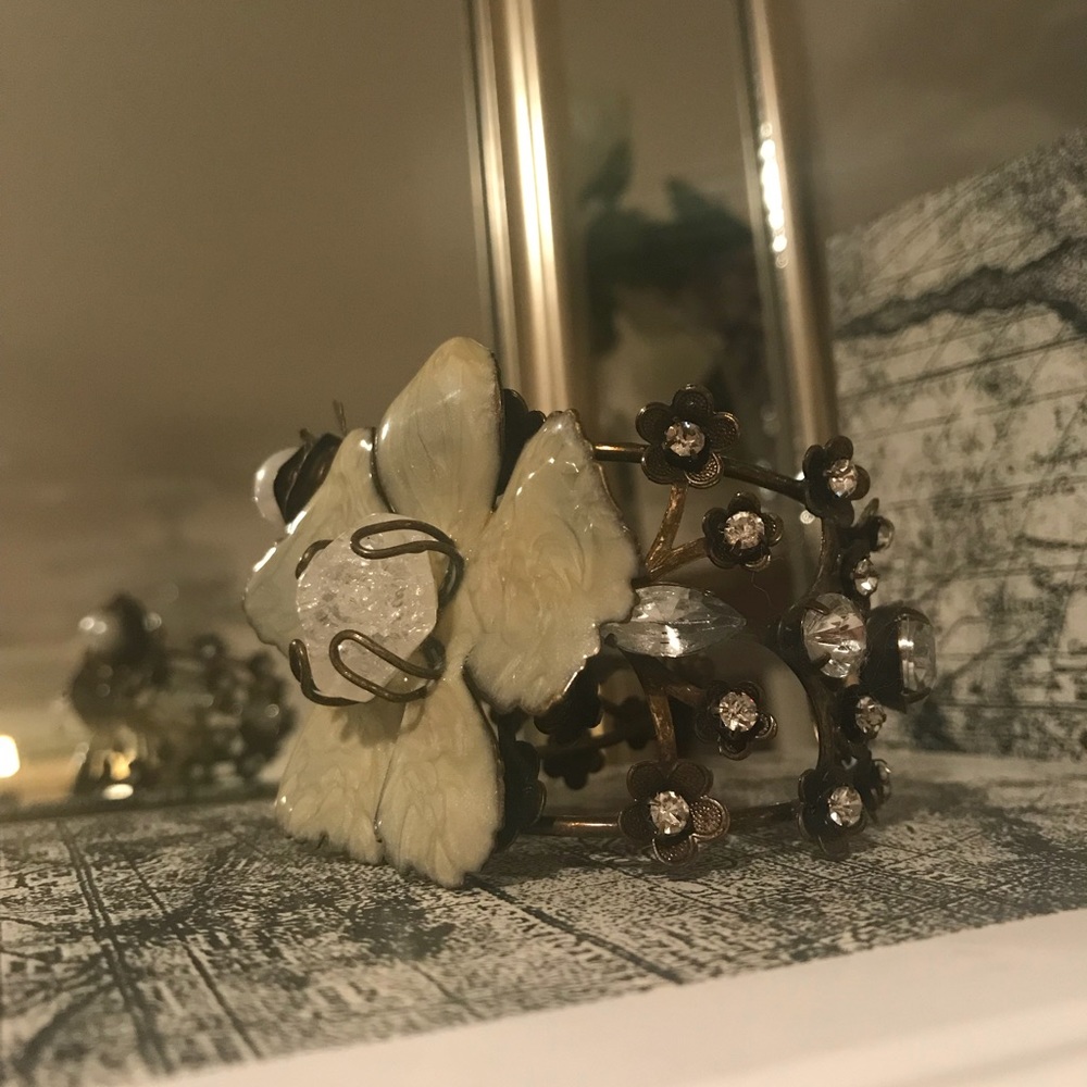 Art Deco style floral cuff